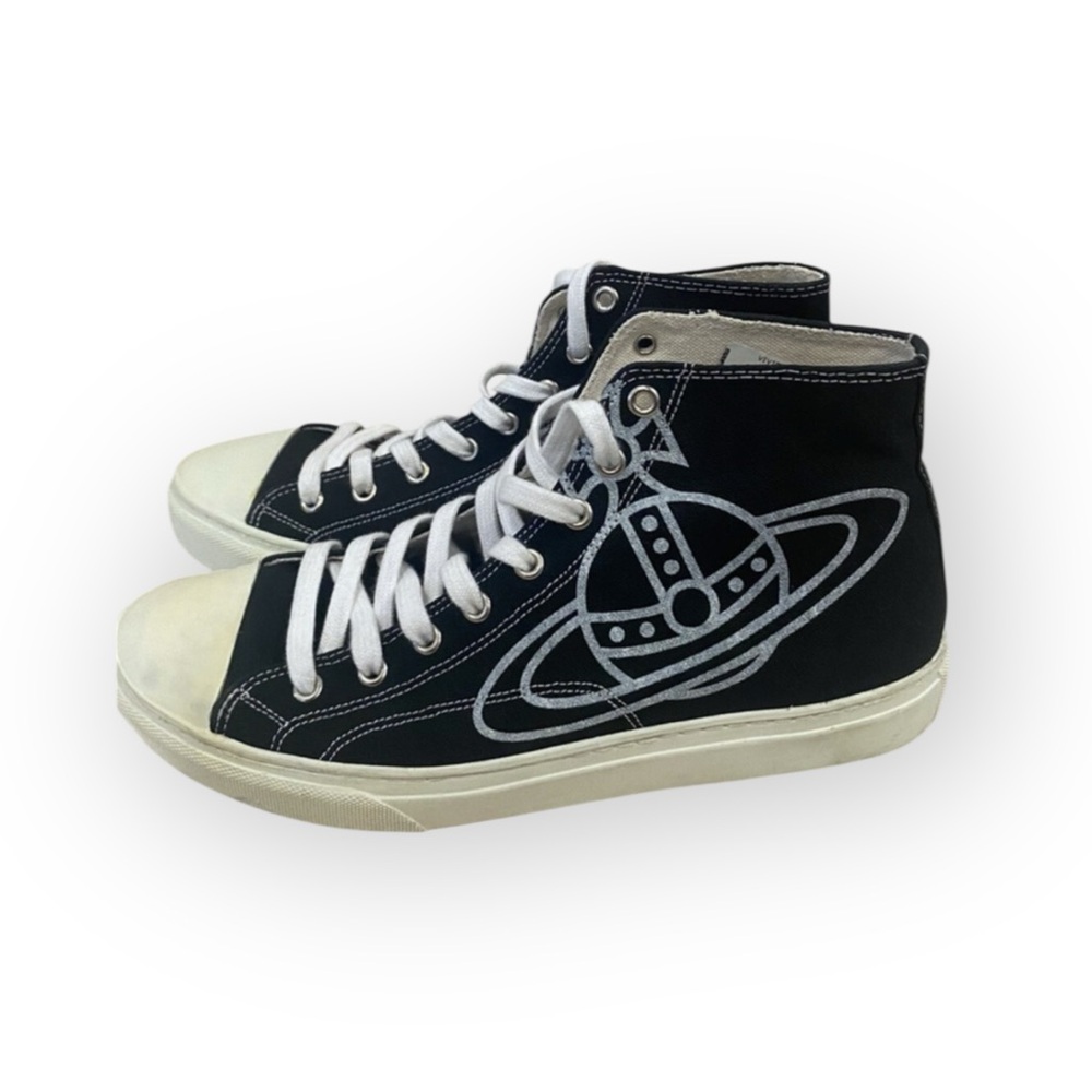 Vivenne Westwood High Top Plimsoll Designer Black Sneakers Size 42 / US  9 $355
